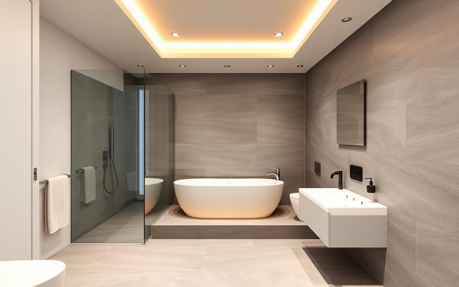 Rifacimento bagno con doccia a filo pavimento — Livorno, Ardenza